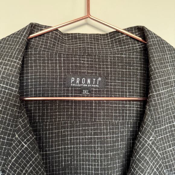 PRONTI COLLECTION BY PHITA Mens Shirt 3X Black Short Sleeve Geometric Club 70s - Picture 3 of 6